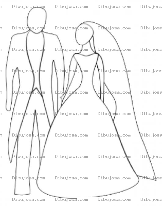 Dibujo para colorear Dibujo De Una Pareja En Su Boda Para Pintar Y Colorear Novio Y Novia
