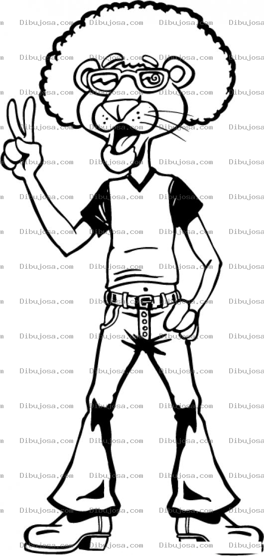 Dibujo para colorear Pantera Rosa Negrita Dibujo De La Pantera Rosa Con Afro Para Pintar Y Colorear