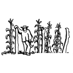 Dibujo para colorear Milpero Dibujo De Un Campesino Tapiscando Su Milpta Para Pintar Y Colorear Plantas De Elotes