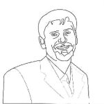 Dibujo para colorear Dibujo De Hombre Con Bigote Y Barba Para Colorear