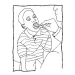 Dibujo para colorear Dibujo De Examen De Garganta Para Pintar Y Colorear