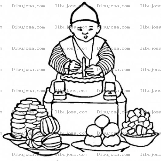 Dibujo para colorear Colorear Nino Cocinando