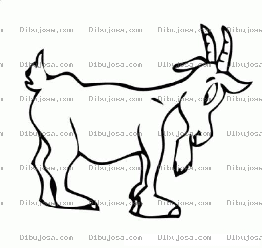 Dibujo para colorear Dibujo De Cabra De Lado Para Pintar Y Colorear