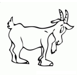 Dibujo para colorear Dibujo De Cabra De Lado Para Pintar Y Colorear