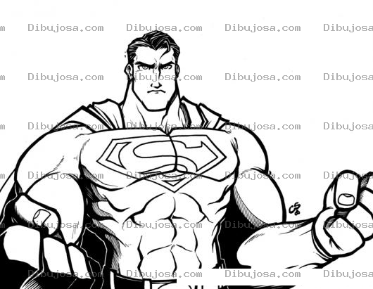Dibujo para colorear Dibujo De Superman Musculoso Para Pintar Y Colorear