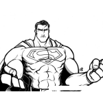 Dibujo para colorear Dibujo De Superman Musculoso Para Pintar Y Colorear