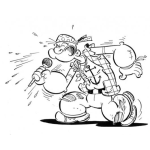 Dibujo para colorear Colorear Popeye Cantando Rock