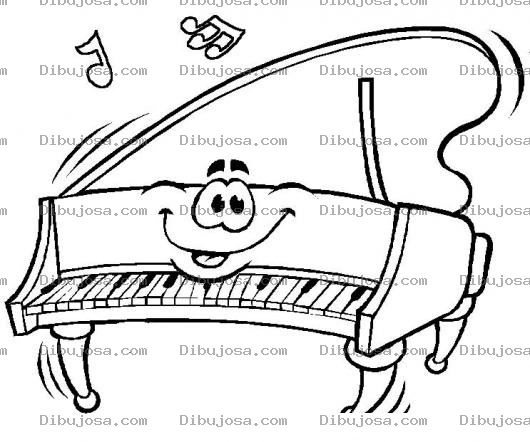 Dibujo para colorear Dibujo De Piano Feliz Para Pintar Y Colorear