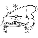 Dibujo para colorear Dibujo De Piano Feliz Para Pintar Y Colorear
