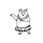 Dibujo para colorear Marrana Hawaiana Para Pintar Y Colorear Cerda Bailando