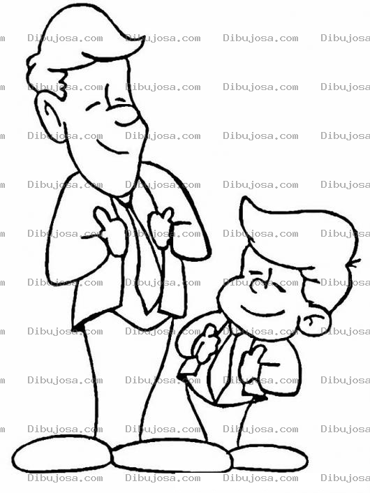 Dibujo para colorear Del Tal Palo Tal Astilla Dibujo De Papa E Hijo Para Pintar Y Colorear