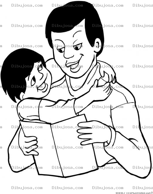 Dibujo para colorear Dia Del Padre Latino Para Pintar Y Colorear Hijo Latino Con Papa Latino