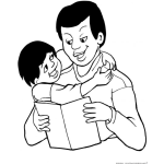 Dibujo para colorear Dia Del Padre Latino Para Pintar Y Colorear Hijo Latino Con Papa Latino