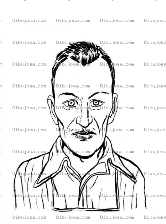 Dibujo para colorear Dibujo De Un Hombre De Ojos Claros Para Pintar Y Colorear