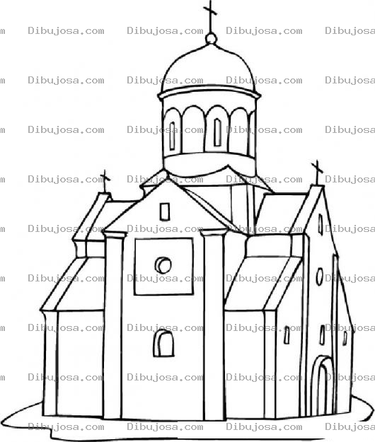 Dibujo para colorear Dibujo D Euna Iglesia Para Pintar Y Colorear