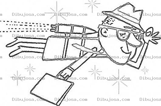 Dibujo para colorear Inspector Volador Dibujo De Un Inspector Volando Para Pintar Y Colorear