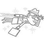 Dibujo para colorear Inspector Volador Dibujo De Un Inspector Volando Para Pintar Y Colorear