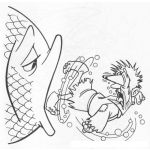 Dibujo para colorear Dibujo De Jonas Y El Gran Pez Para Pintar Y Colorear