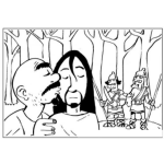 Dibujo para colorear El Beso De Judas Dibujo De Judas Besando Y Entregando A JESUS Para Pintar Y Colorear