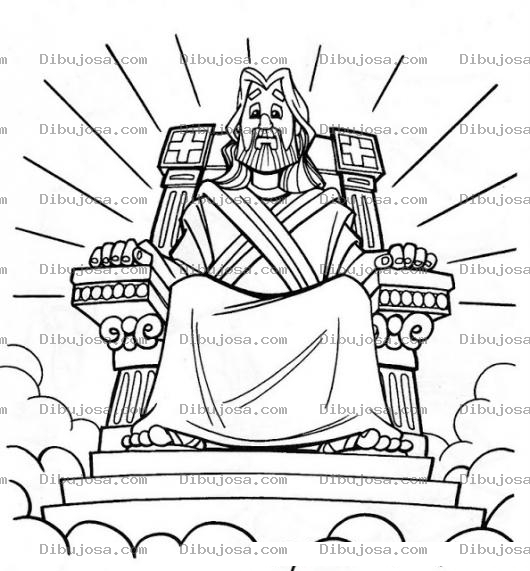 Dibujo para colorear Dibujo De JESUS Sentado En El Trono Para Pintar Y Colorear