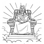 Dibujo para colorear Dibujo De JESUS Sentado En El Trono Para Pintar Y Colorear
