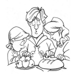 Dibujo para colorear Dibujo De Familia Orando Por Los Alimentos Para Pintar Y Colorear Oracion Familiar