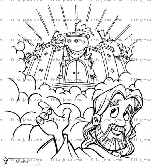 Dibujo para colorear Dibujo De Jesus Y El Reino De Los Cielos Para Pintar Y Colorear