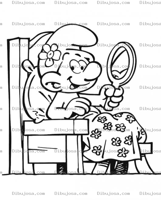 Dibujo para colorear Dibujo De Pitufo Vanidoso Para Pintar Y Colorear Pitufovanidoso