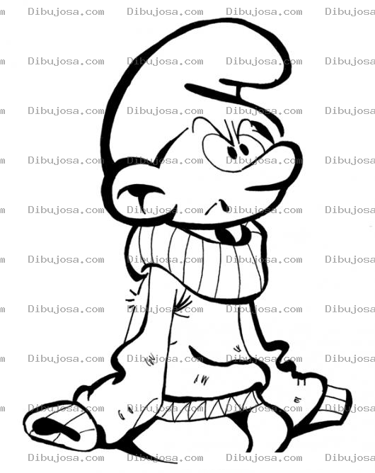Dibujo para colorear La La Lara La La Dibujo De Pitufo Grunon Para Pintar Y Colorear