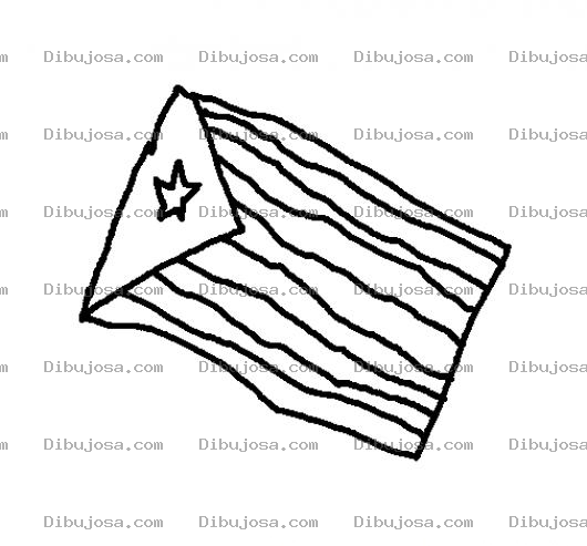 Dibujo para colorear Colorear Bandera Cubana Dibujo De La Bandera De Cuba Para Pintar