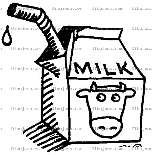 Dibujo para colorear Leche De Vaca Dibujo De Una Caja De Leche Para Pintar Y Colorear Lechita De Vaquita