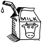 Dibujo para colorear Leche De Vaca Dibujo De Una Caja De Leche Para Pintar Y Colorear Lechita De Vaquita