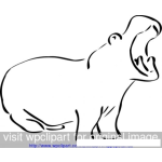Dibujo para colorear Dibujo D Ehipopotamo Con La Boca Abierta Para Pintar Y Colorear
