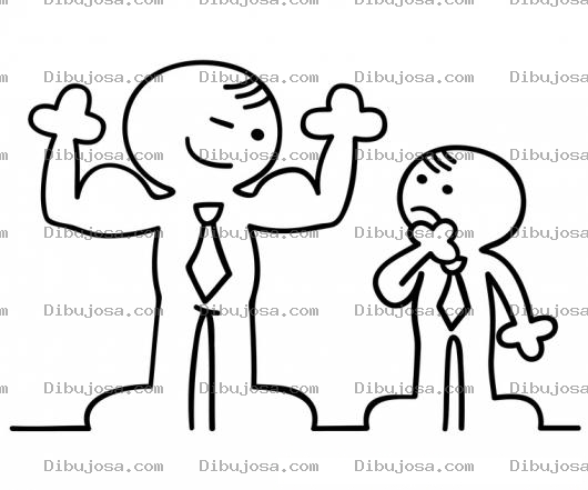 Dibujo para colorear Dibujo De Empleado Musculoso Y Empleado Flaco Para Pintar Y Colorear