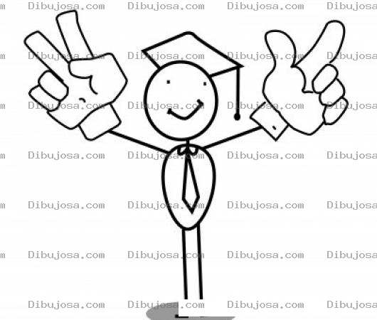 Dibujo para colorear Dibujo De Graduando Optimista Y Feliz Para Pintar Y Colorear