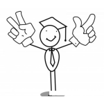 Dibujo para colorear Dibujo De Graduando Optimista Y Feliz Para Pintar Y Colorear