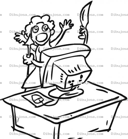 Dibujo para colorear Computadora Ladrona Dibujo De Computadora Asaltante Para Colorear