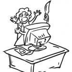 Dibujo para colorear Computadora Ladrona Dibujo De Computadora Asaltante Para Colorear
