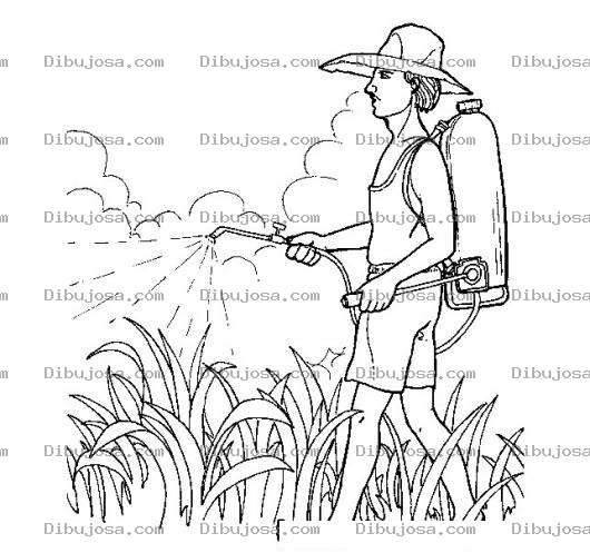 Dibujo para colorear Dibujo De Fumigador Fumigando Para Pintar Y Colorear