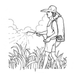 Dibujo para colorear Dibujo De Fumigador Fumigando Para Pintar Y Colorear