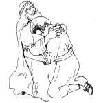 Dibujo para colorear Dibujo Cristiano Del Hijo Prodigo Abrazado Por Su Padre Para Pintar Y Colorear