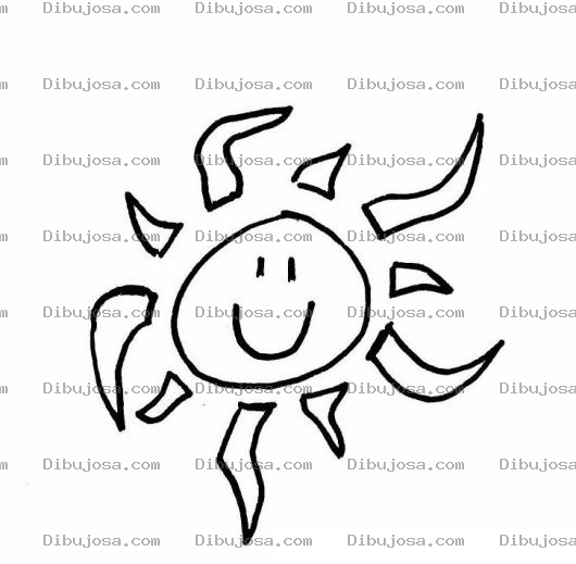 Dibujo para colorear Dibujo De Un Sol Feliz Para Pintar Y Colorear
