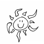 Dibujo para colorear Dibujo De Un Sol Feliz Para Pintar Y Colorear