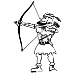 Dibujo para colorear Dibujo De Robin Hood Con Arco Y Flecha Para Pintar Y Colorear