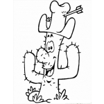Dibujo para colorear Dibujo De Cactus Con Sombrero Para Pintar Y Colorear