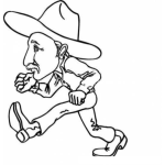 Dibujo para colorear Dibujo De Vaquero Caminando Para Colorear