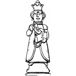 Dibujo para colorear Dibujo De Una Reina De Ajedrez Sacando Un Billete De Su Bolso Para Pintar Y Colorear