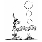 Dibujo para colorear Dibujo De Indio Haciendo Senales De Humo Para Pintar Y Colorear
