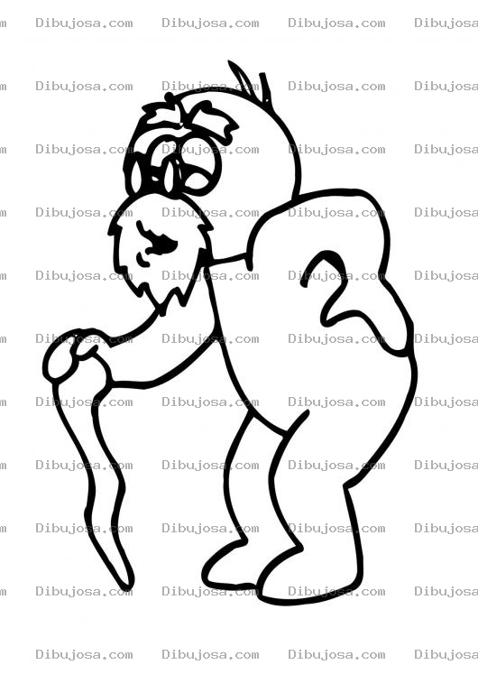 Dibujo para colorear Colorear Viejito Desnudo Con Baston
