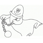 Dibujo para colorear Dibujo De Fantasma Encadenado Para Pintar Y Colorear